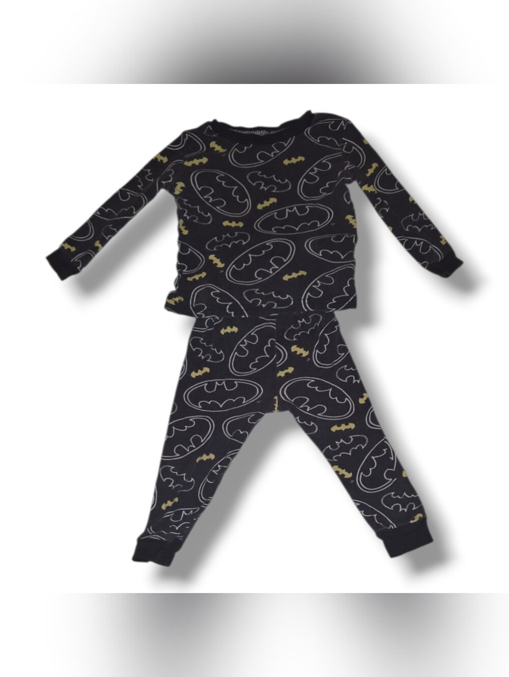 Kids Black Batman Logo Pajama Set - Licensed Character